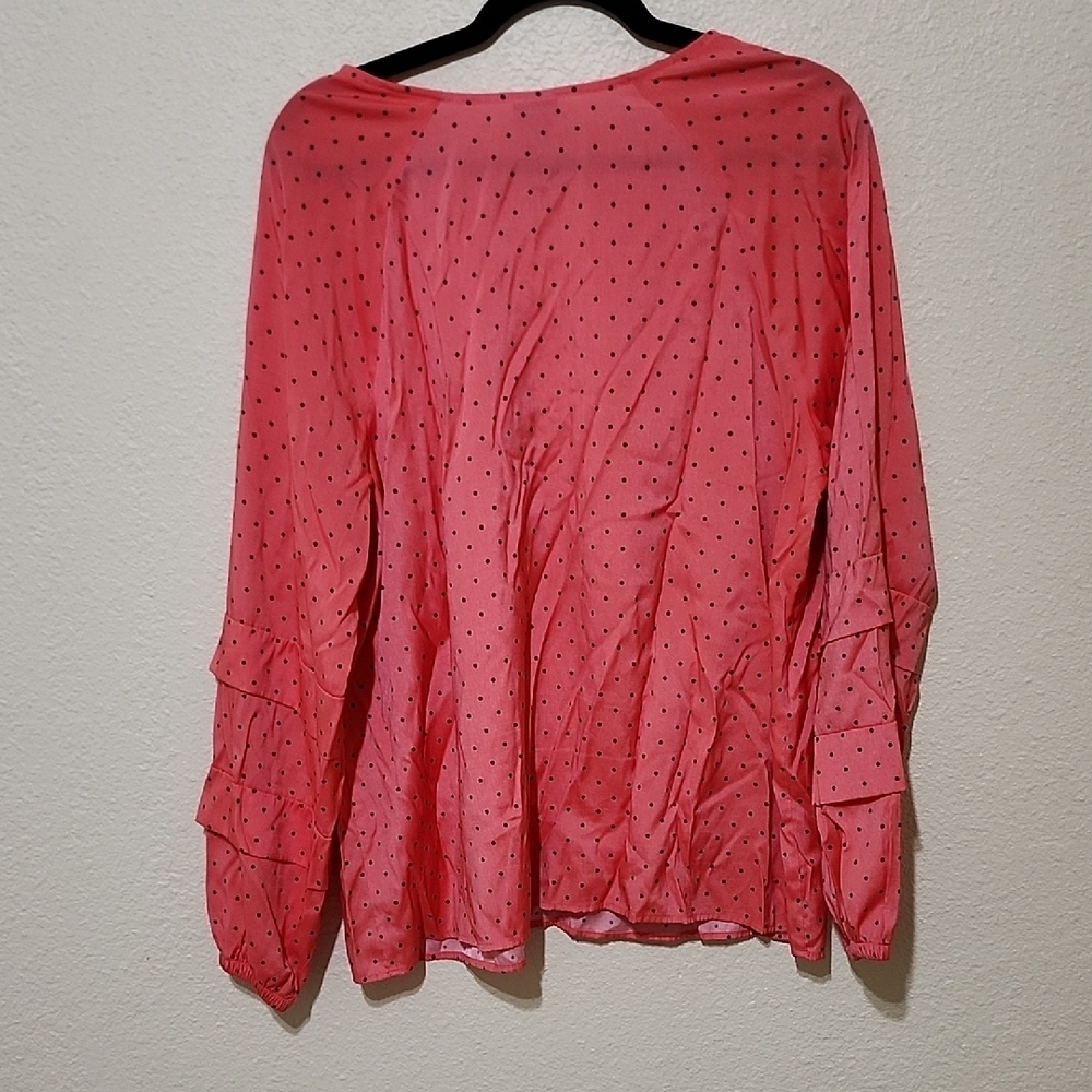 Worthington Pink Ruffled Blouse with Relaxed Fit - Picture 7 of 8